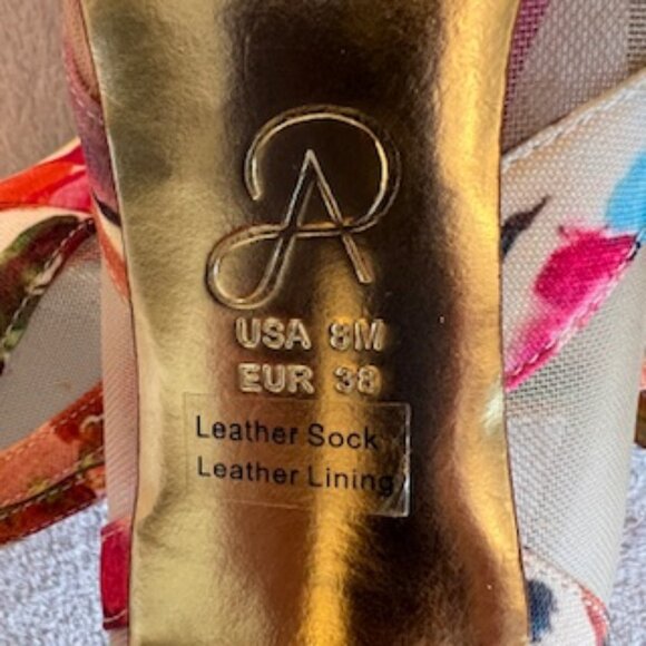 Adrianna Papell Shoes Watercolor Floral Printed Pointed Toe Slip On Heel 8 Med - Picture 11 of 15